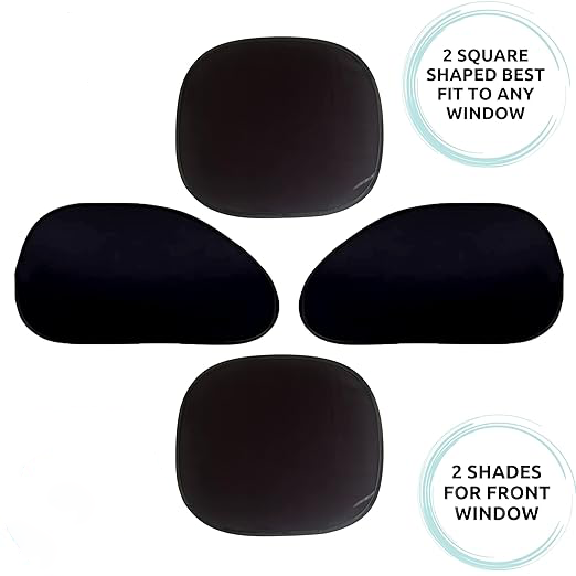 HIGHTQURO® 2025 UPGRADED Electrostatic Film Foldable Window Shades for Car (2PCS Set)