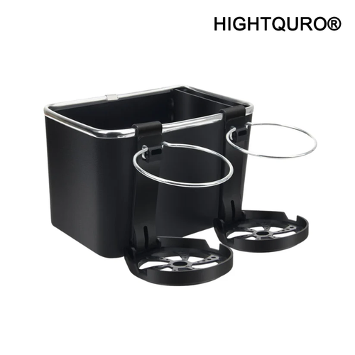 HIGHTQURO® Armrest Storage Box with 2 Cup Holders